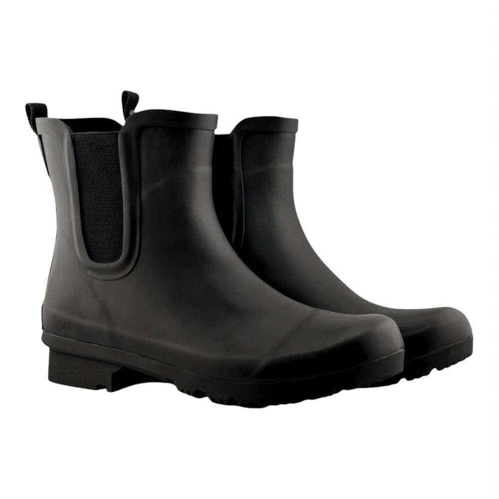 NEW ROMA women's chelsea rain boot in matte black